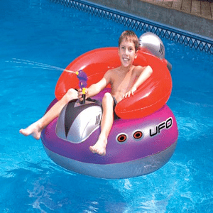 Retro UFO Spaceship Ray Gun Squirter Swimming Pool Float Space Travel Ready