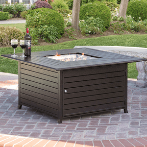 Outdoor Fire Pit Table With Cover Extruded Aluminum LP Gas By Best Choice Products