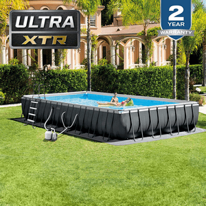 Intex 32ft x 16ft x 52in Ultra XTR Rectangular Salt Water System Above Ground Pool Set