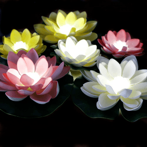 Battery Operated Floating Pool Lights Lotus Flower Waterproof