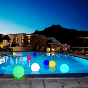 Inflatable Floating Pool Lights 15-Inch Balls For Outdoor Pools